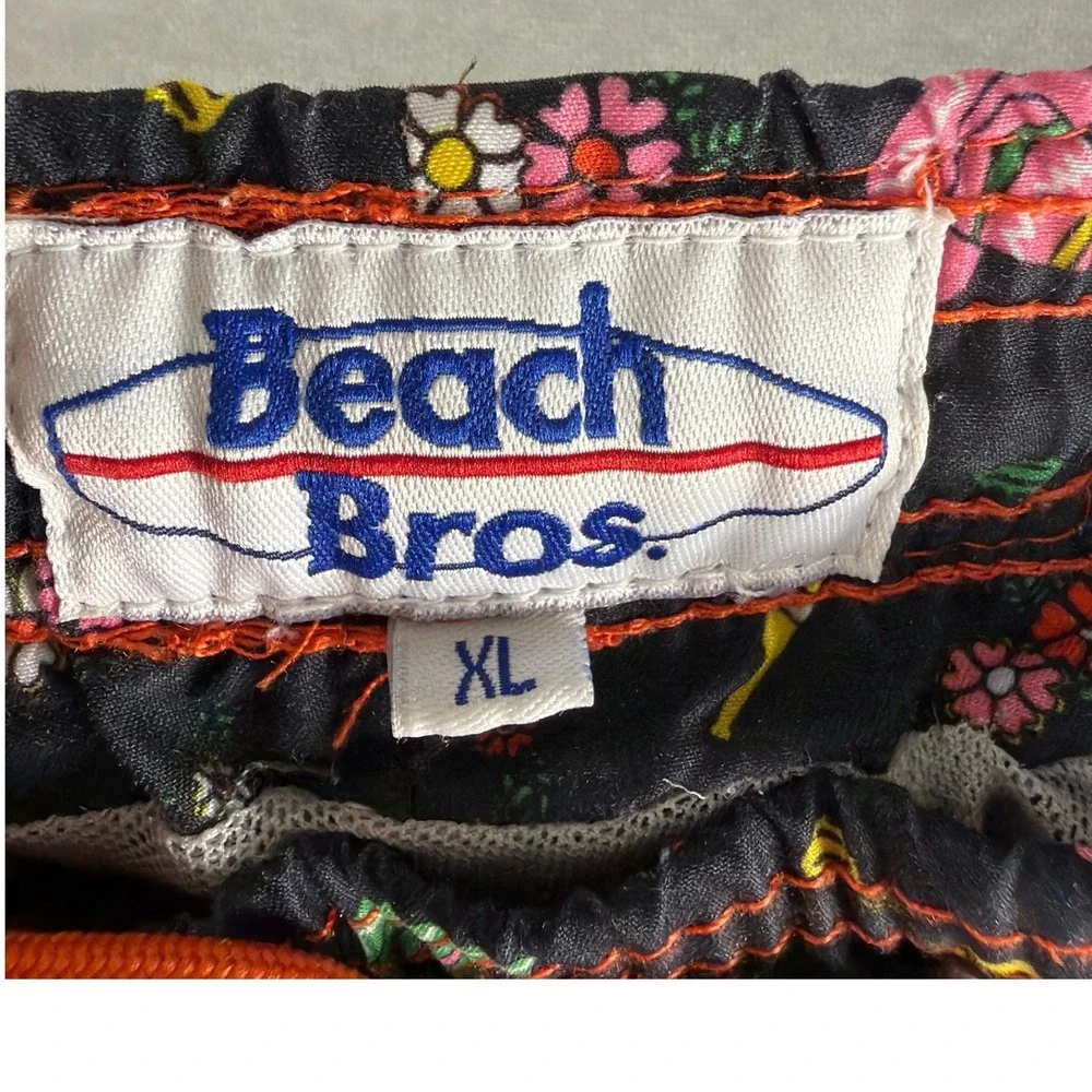 Beach Bros Mens XL Swim Trunks‎ Black Fiesta Sombrero Guitar Print Board Shorts